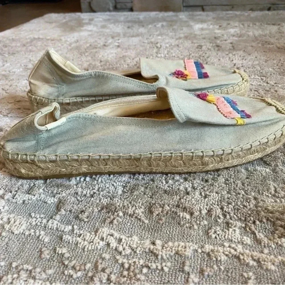 Soludos Piñata Chambray Espadrille Slip On Shoes Flats Loafers Beach: 9.5